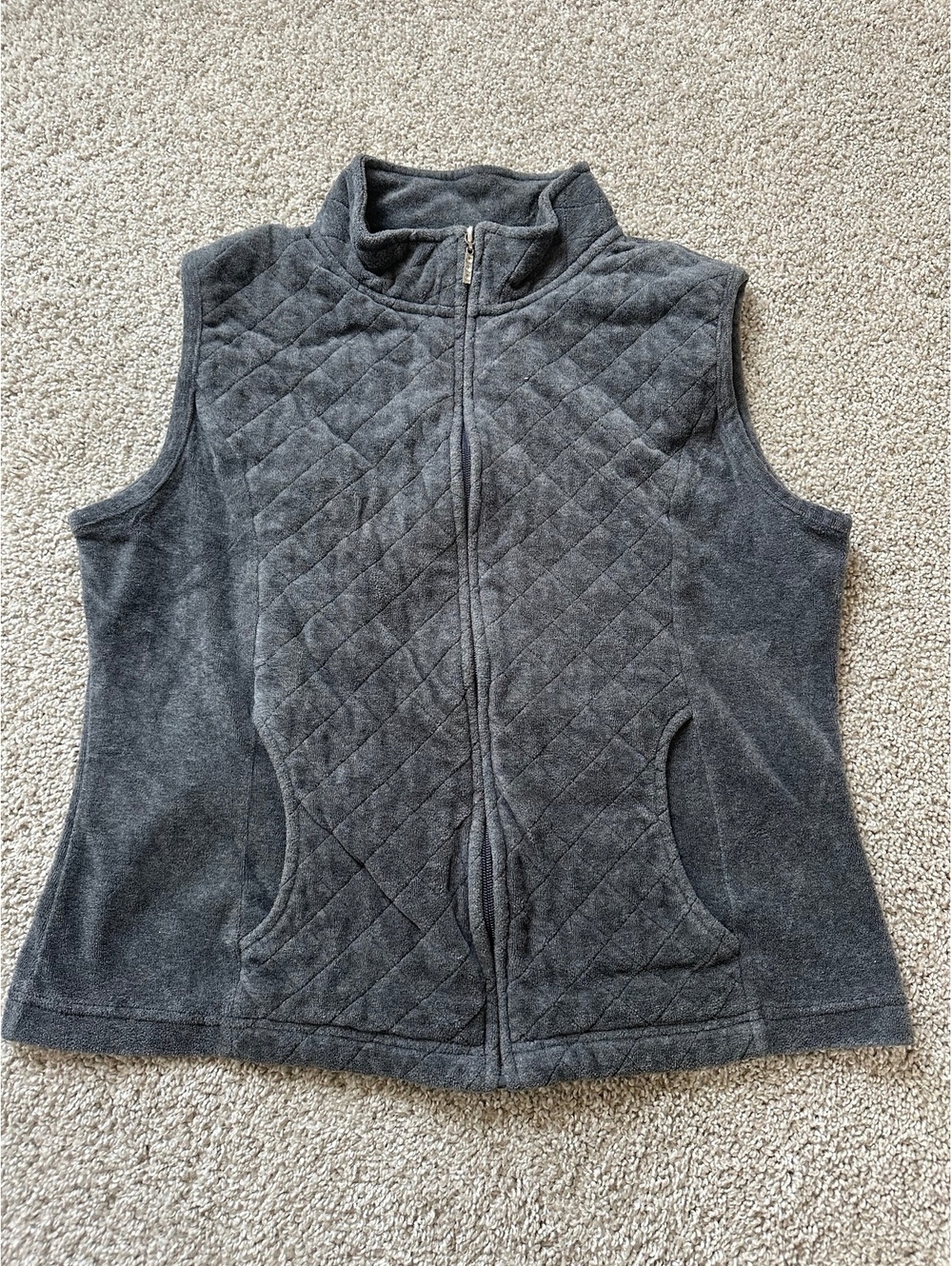 White Stag gray fleece vest ~ size 8-10